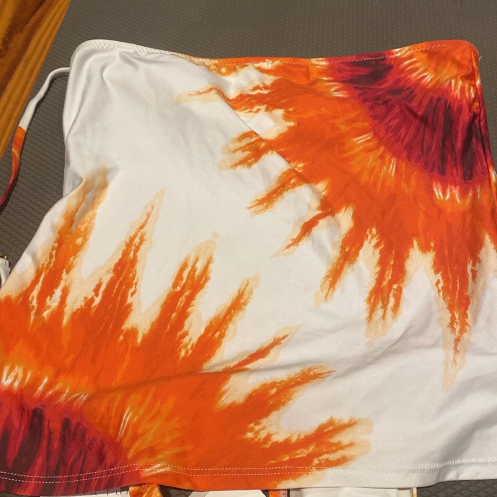 Trina Turk Orange & White Tie-Dye Tankini Set - Picture 10 of 10